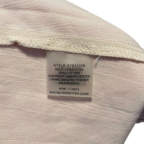 Sugarlips Pink Lace Dress Women's Size Extra Small Tie Neck - Picture 11 of 11